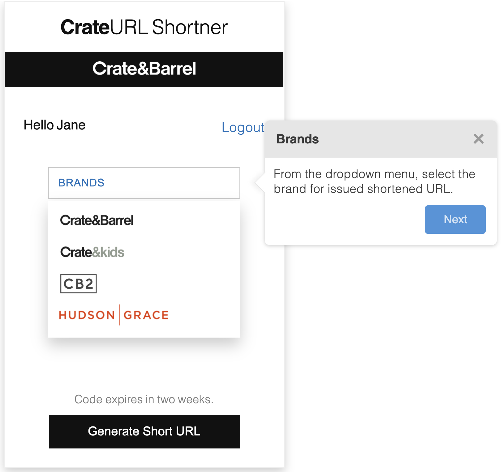 Crate URL Shortner